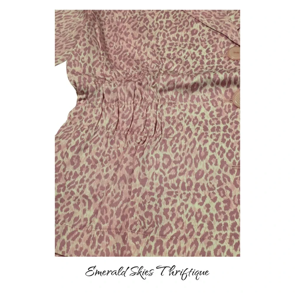 Joan Rivers Jacket Pink Leopard Animal Print Cinch, nwt. Free shipping - Picture 2 of 5